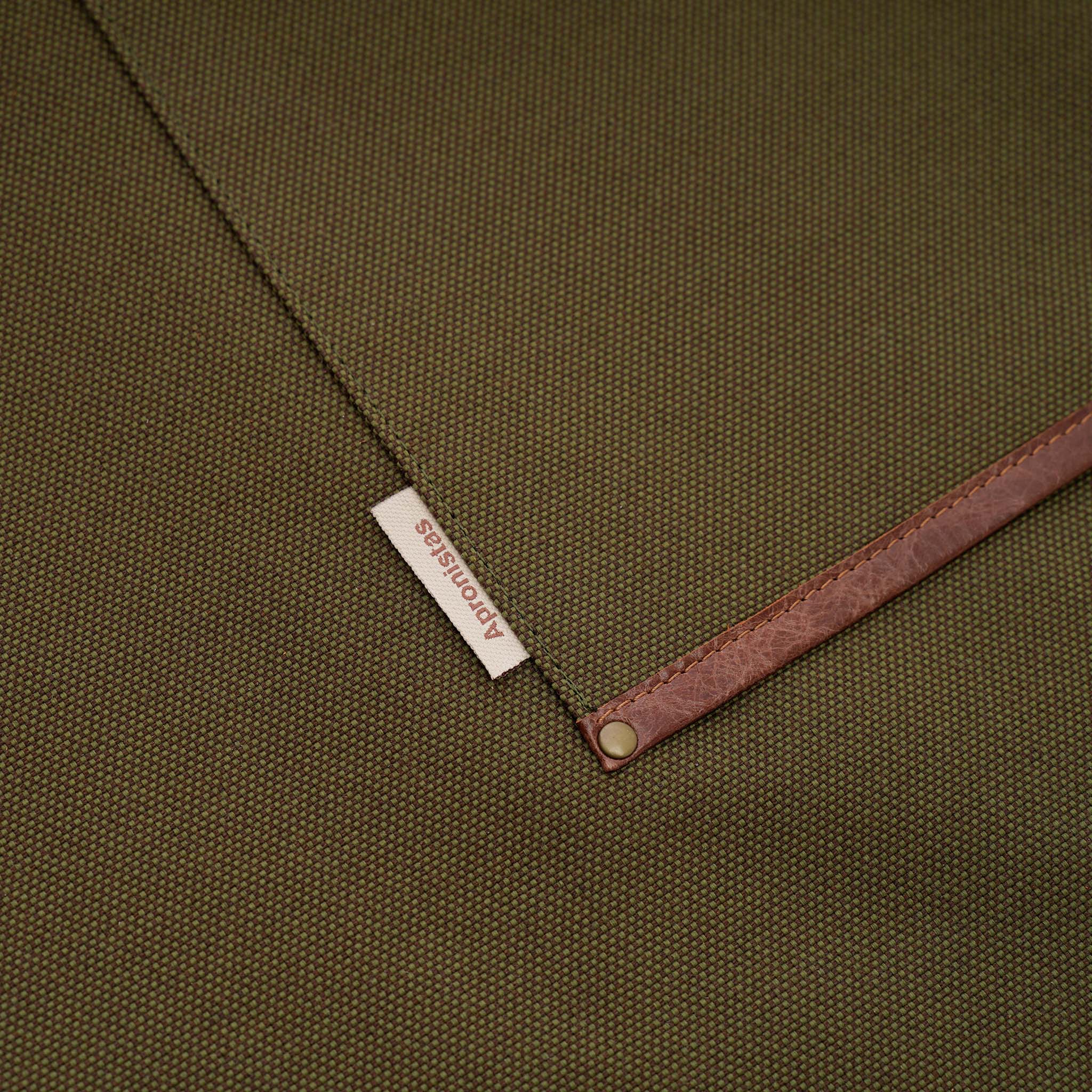 Tropical Green Canvas Apron – Stylish Apron with Leather Straps and Pockets for Cooking, Gardening, or Crafting