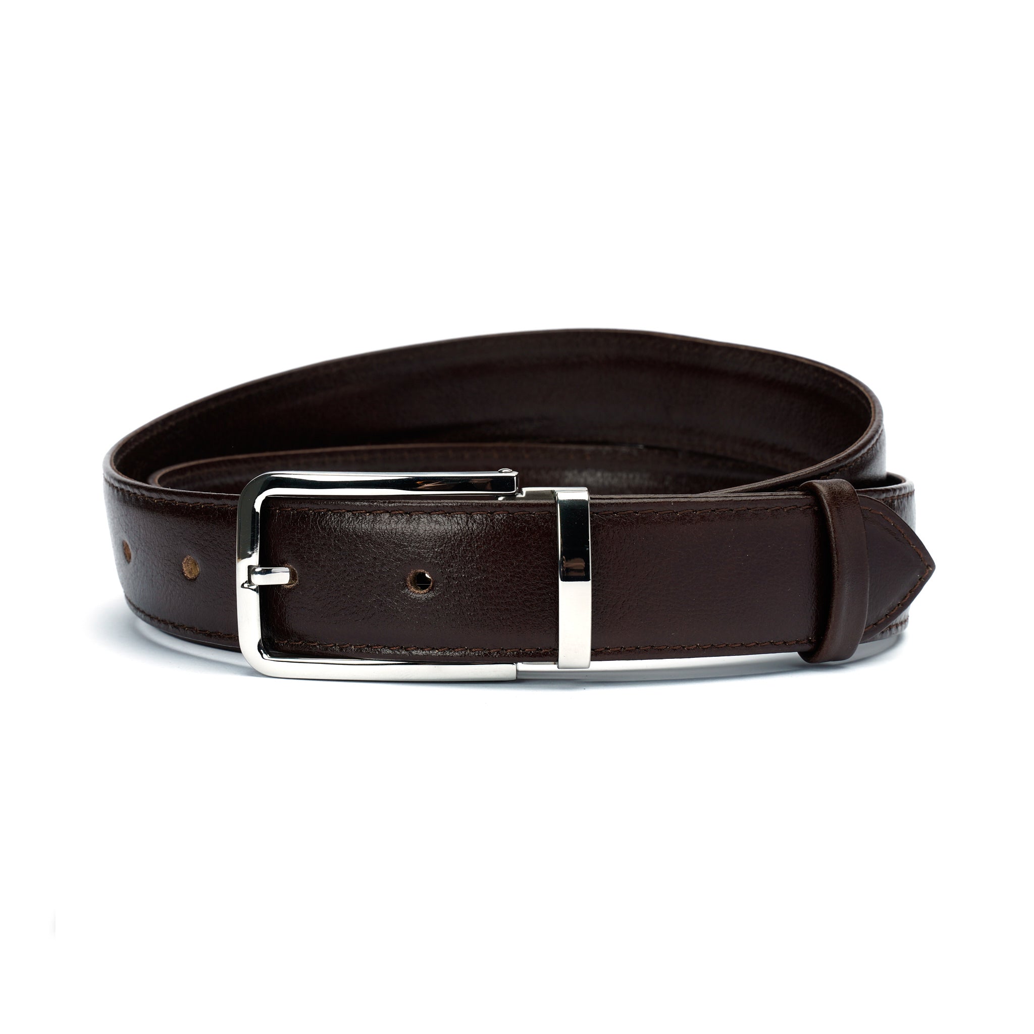 Dark Brown Leather Belt – Handmade Minimal Classic Belt for Men
