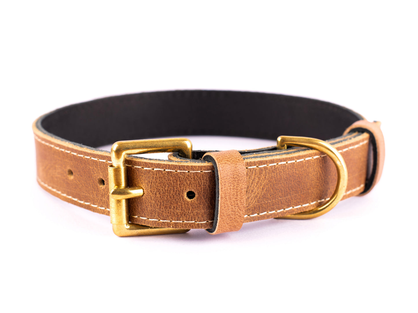 Cigar Veg Tan Leather Dog Collar