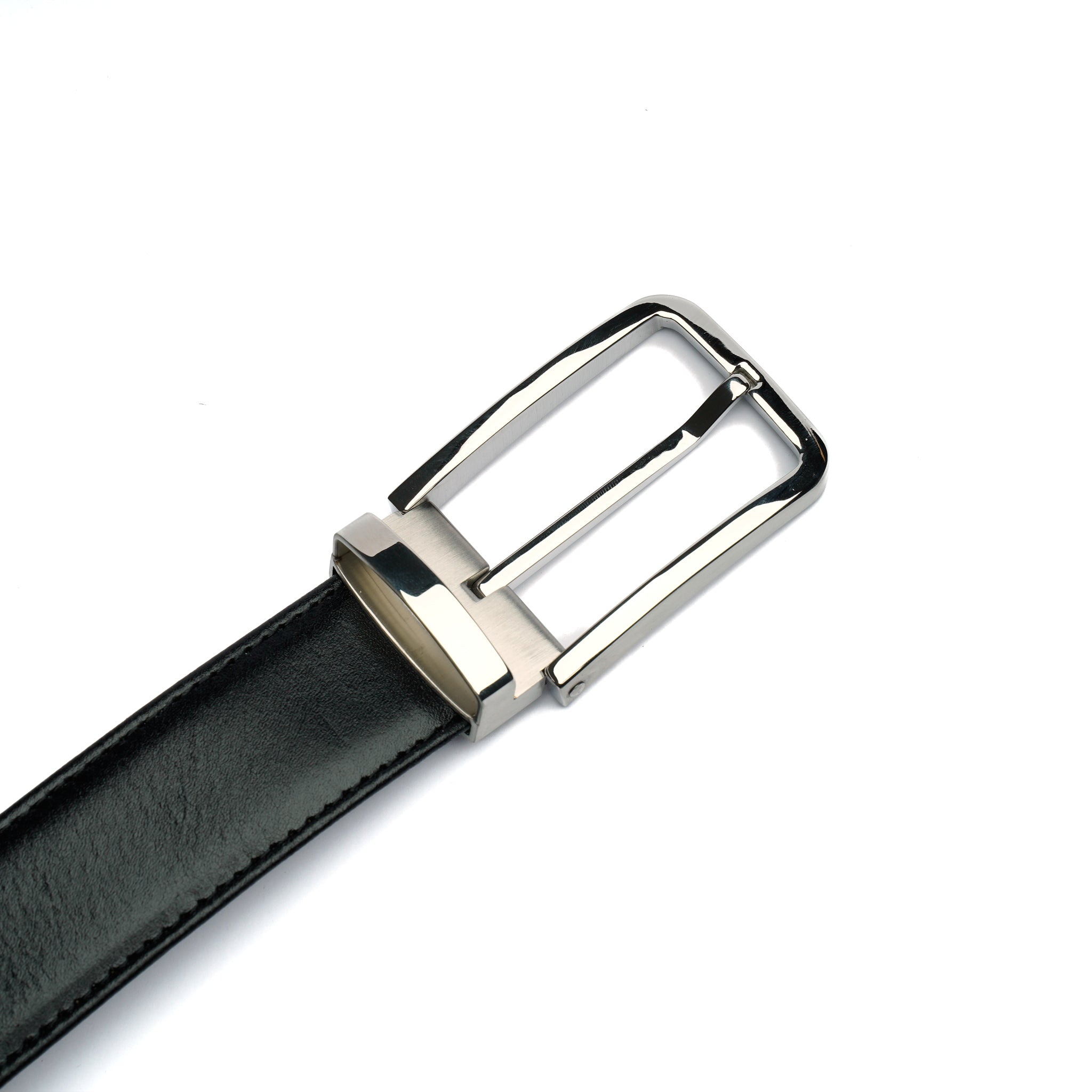 Black Leather Belt – Handmade Minimal Classic Belt for Men