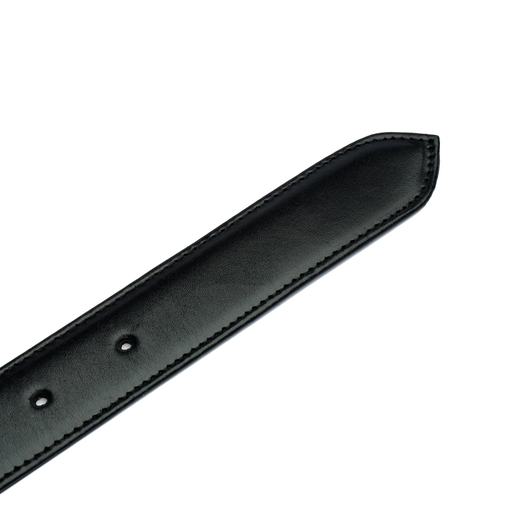 Black Leather Belt – Handmade Minimal Classic Belt for Men