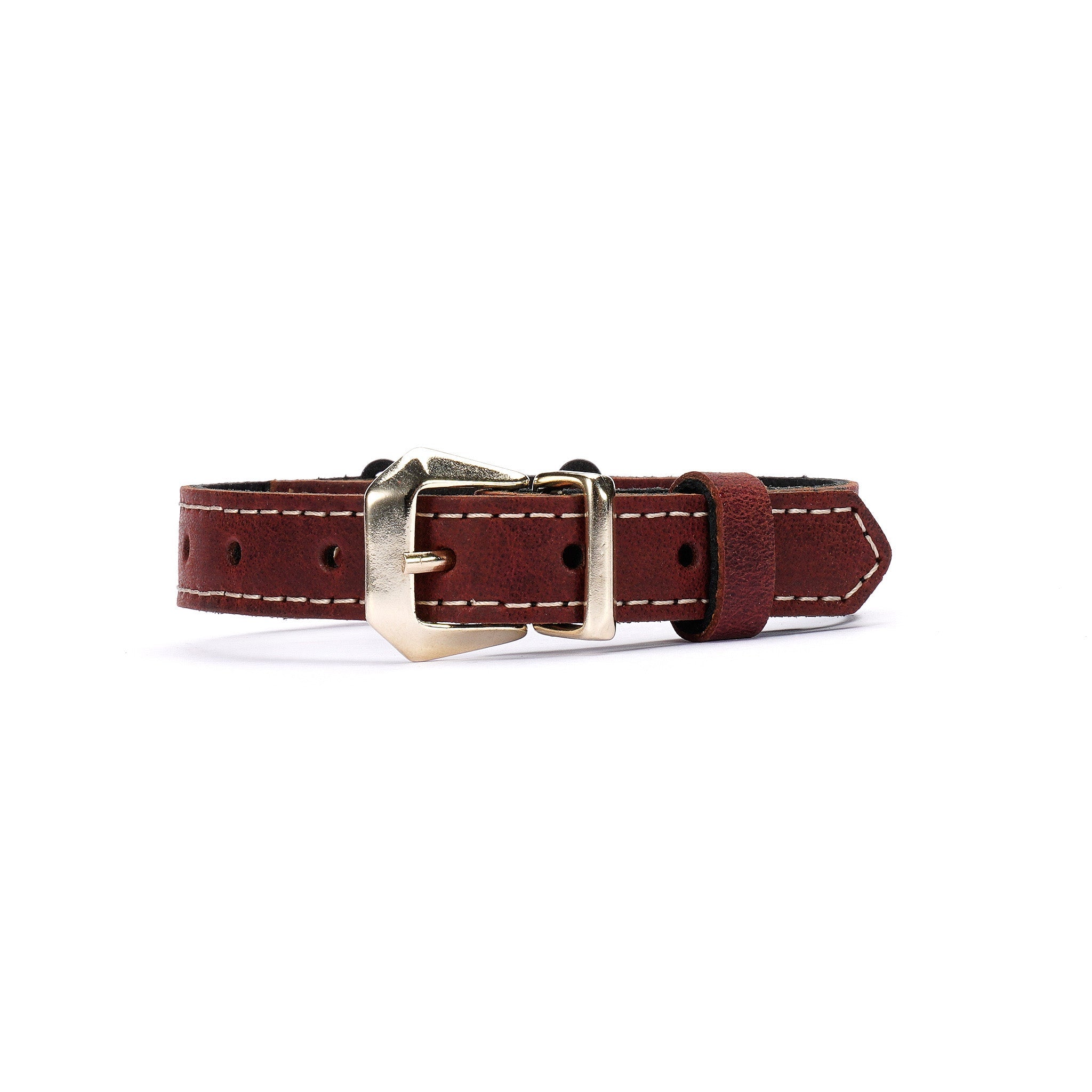 Burgundy Waxed Leather Cat Collar – Handmade Breakaway Safety Collar