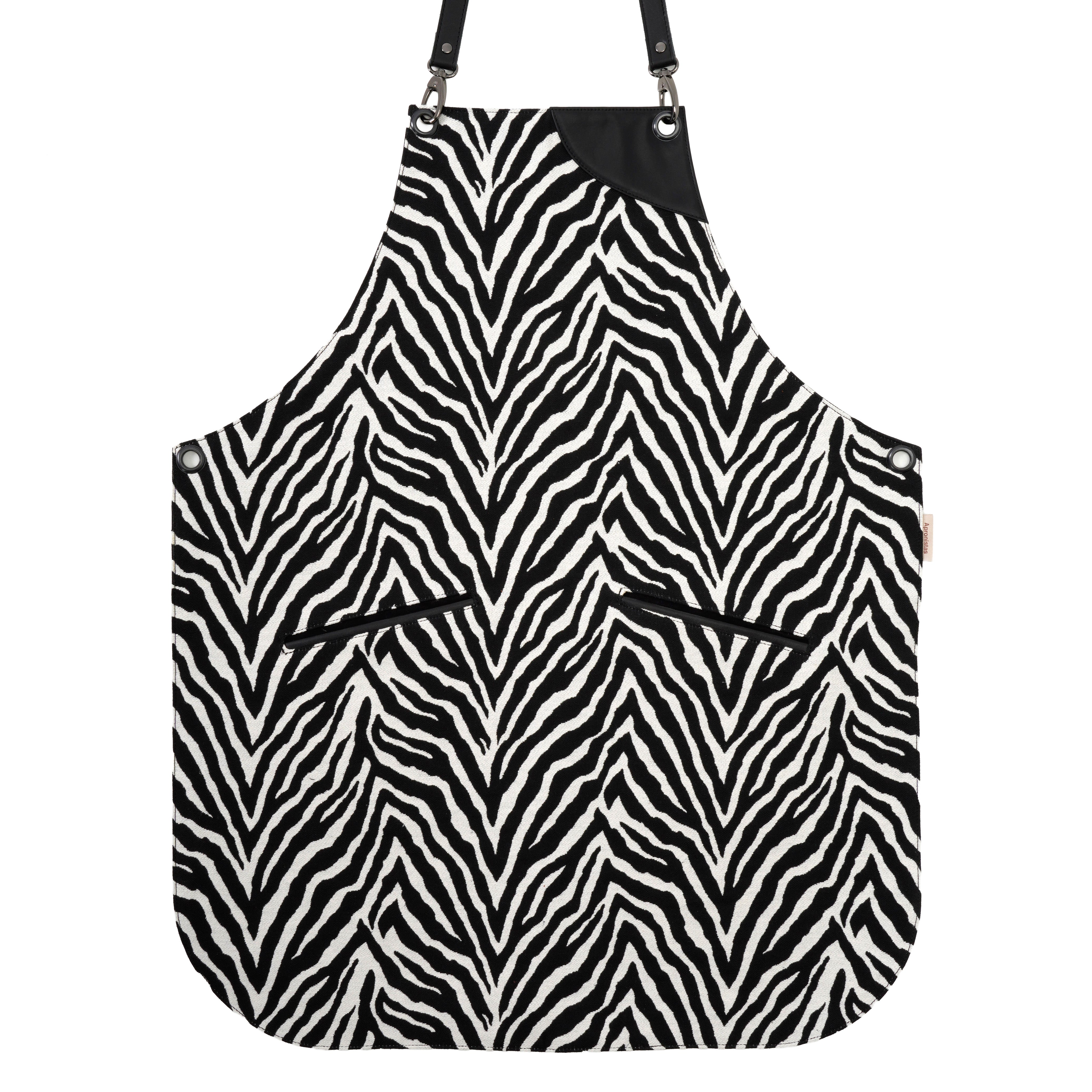 Zebra Print Work Apron – Handmade Statement Professional Apron