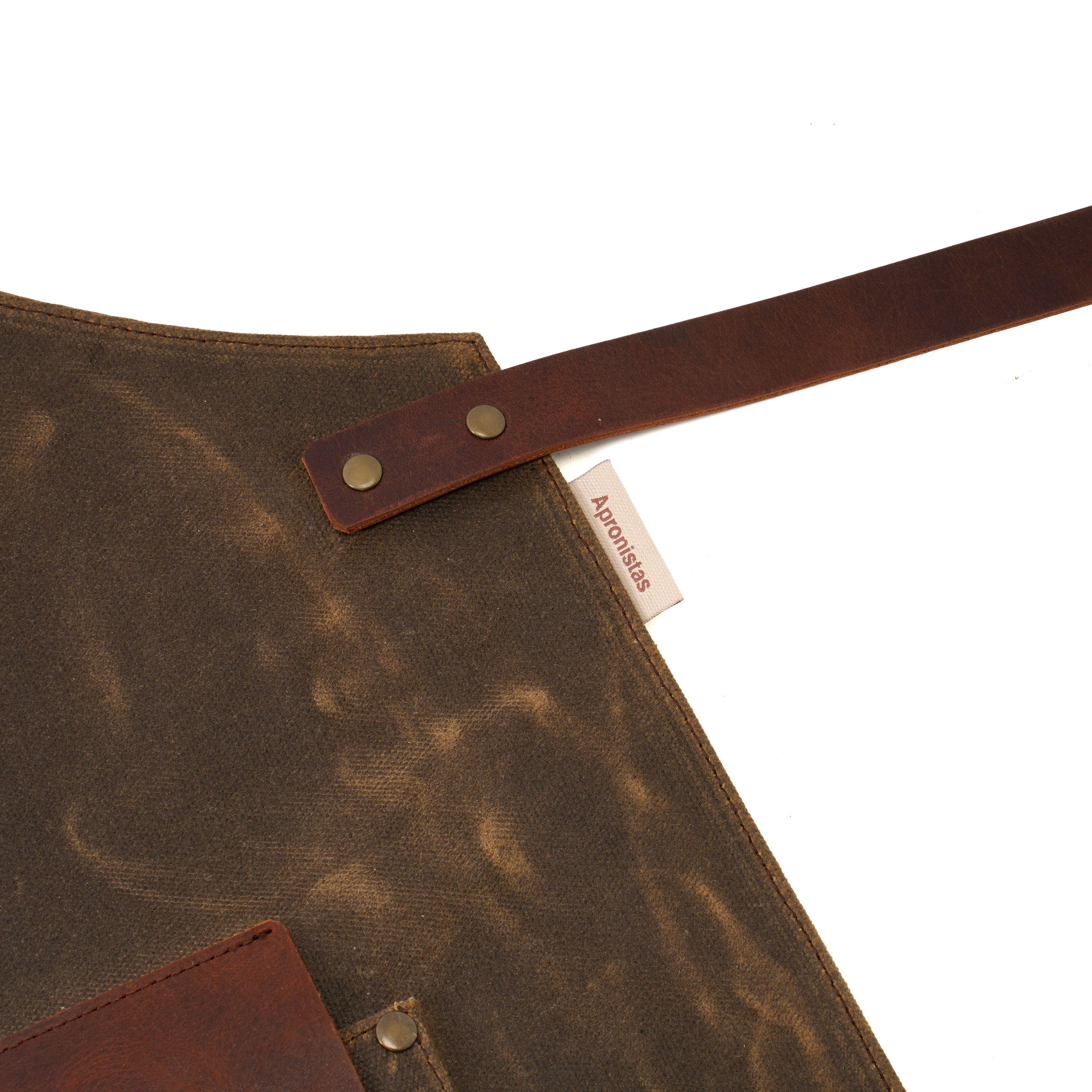 Waxed Canvas & Leather Work Apron – Handmade Professional Apron in Brown