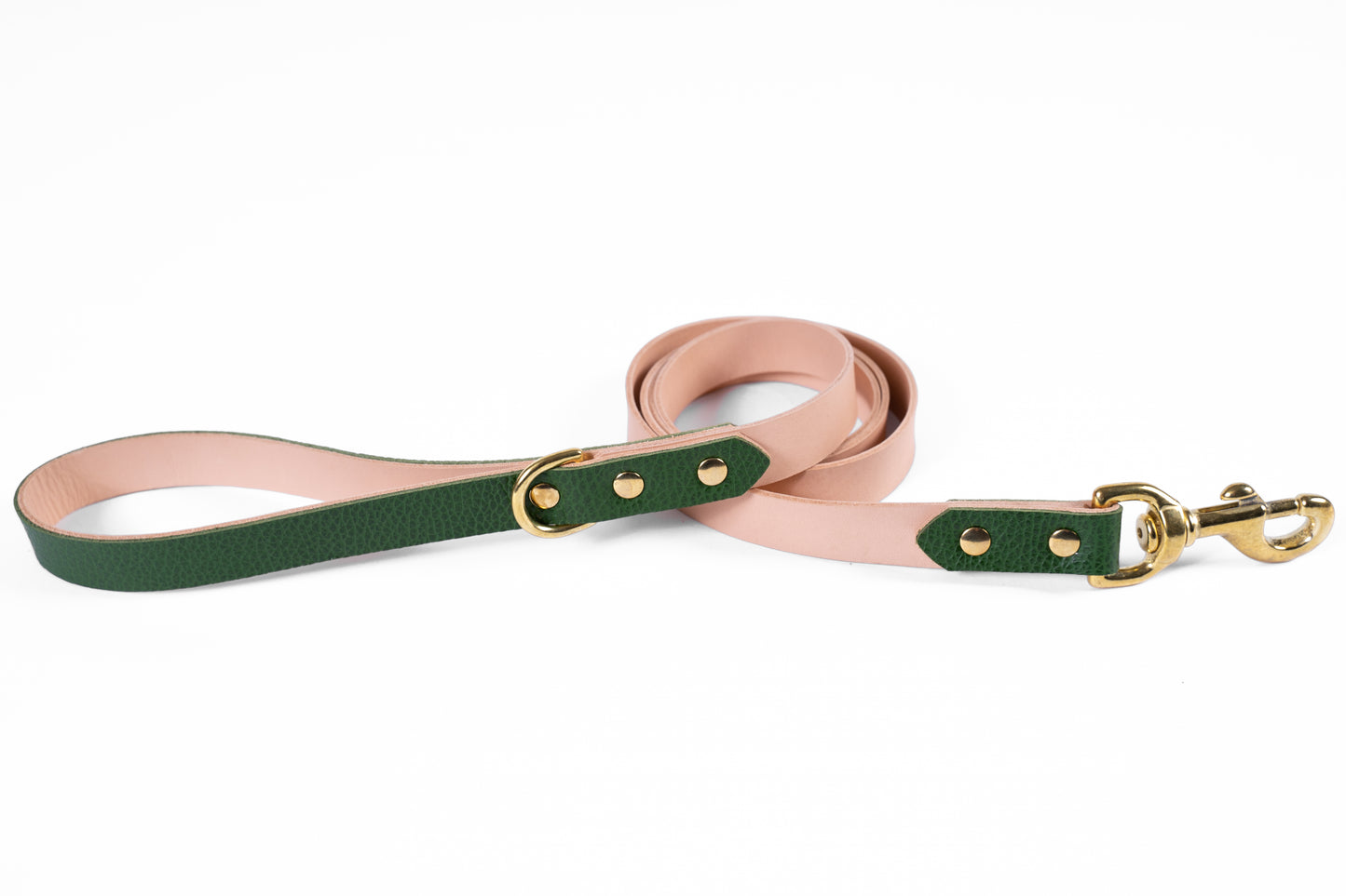 Green Leather Collar & Leash Set